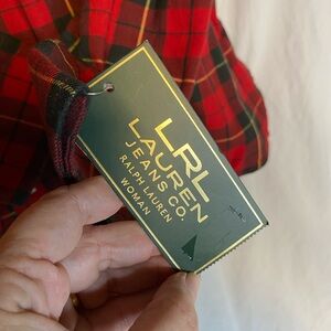 NWT Ralph Lauren Red Plaid Flannel Soft Shirt Classic Preppy Western Luxury